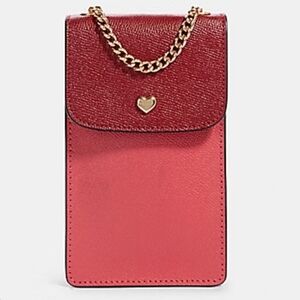 Coach Red and Pink Chain Strap Bag